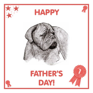 Dogue de Bordeaux Father's Day Card PERSONALISATION AVAILABLE