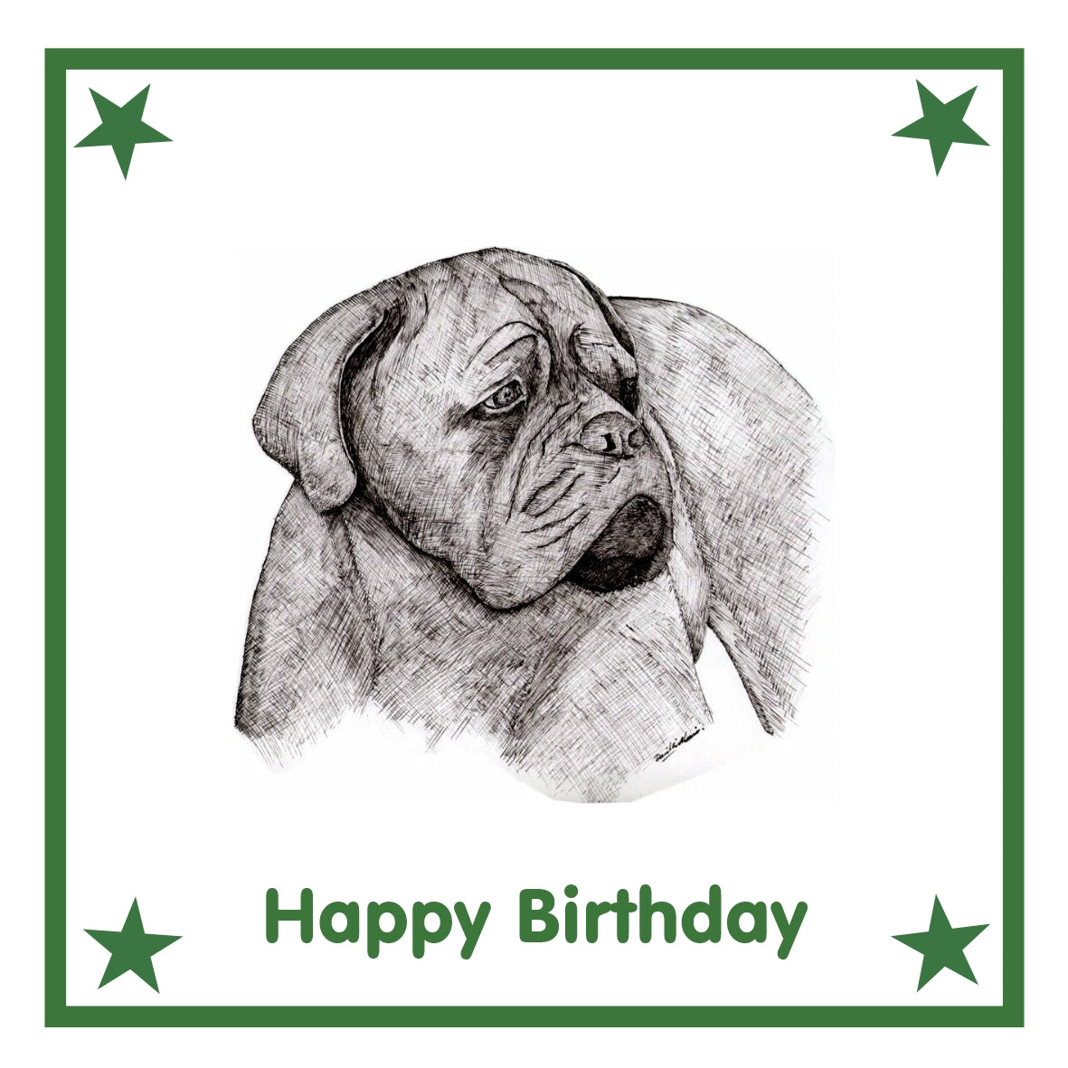 Dogue de Bordeaux Greeting Card Choice of 6 Designs BIRTHDAY, THINKING OF YOU, BLANK