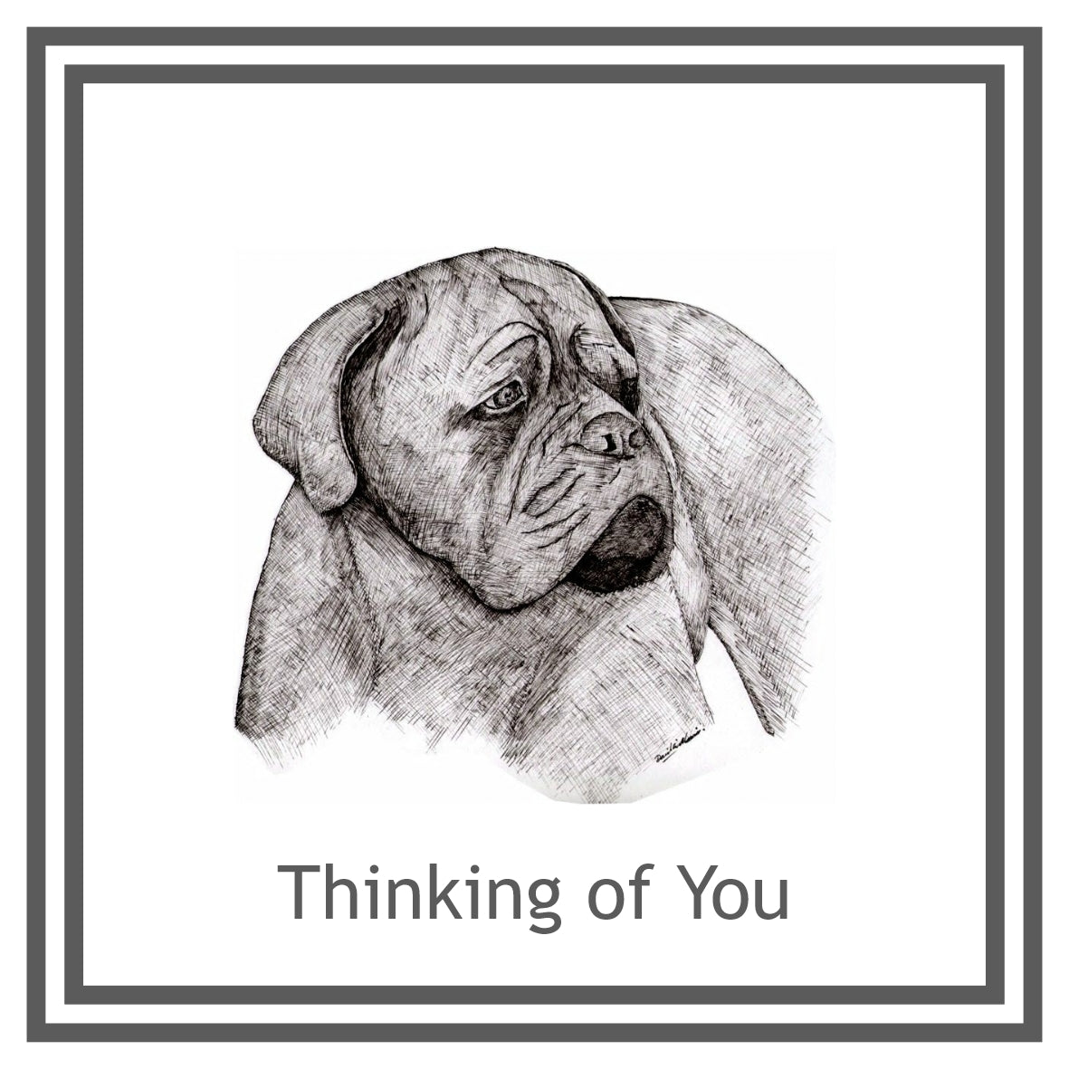Dogue de Bordeaux Greeting Card Choice of 6 Designs BIRTHDAY, THINKING OF YOU, BLANK