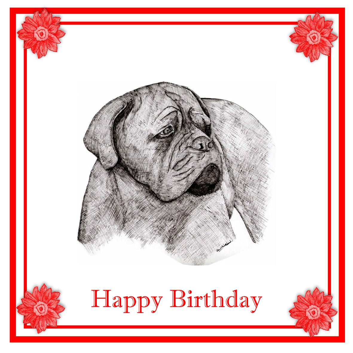 Dogue de Bordeaux Greeting Card Choice of 6 Designs BIRTHDAY, THINKING OF YOU, BLANK