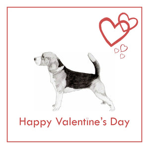 Beagle Valentine's Day Card PERSONALISATION AVAILABLE