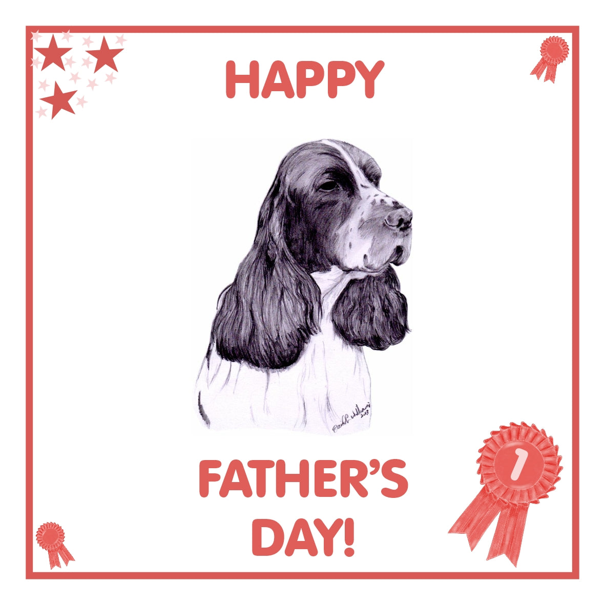 English Springer Spaniel Father's Day Card PERSONALISATION AVAILABLE