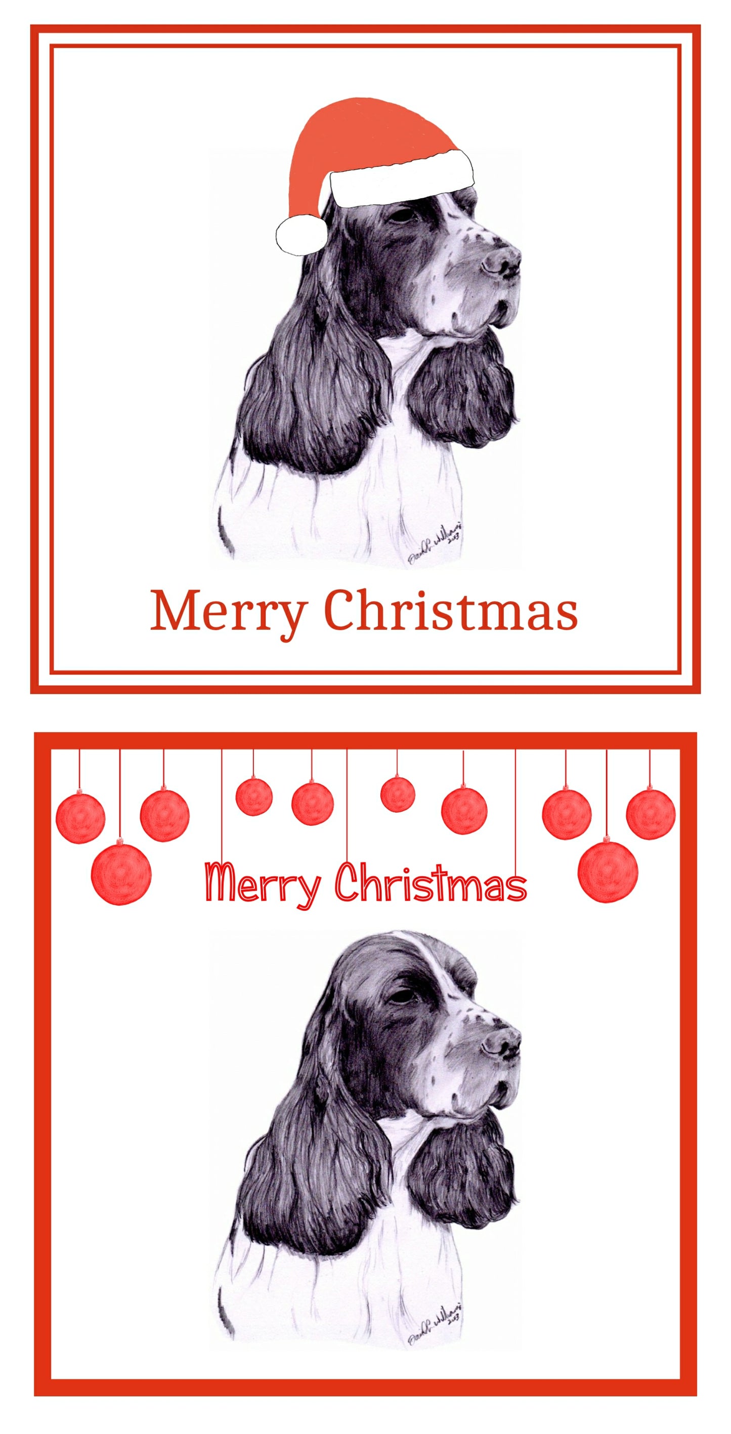 English Springer Spaniel Christmas Cards Pack of 6