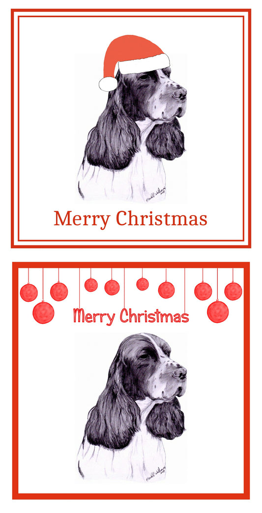 English Springer Spaniel Christmas Cards Pack of 6
