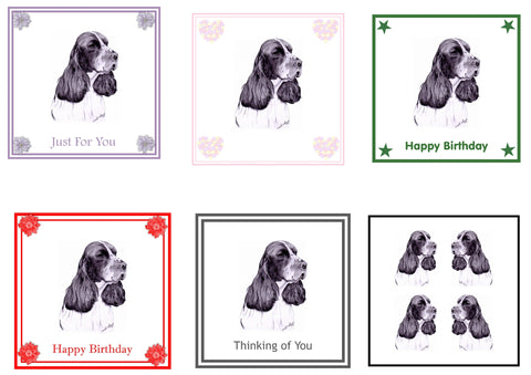 English Springer Spaniel Greeting Card Choice of 6 Designs BIRTHDAY, THINKING OF YOU, BLANK