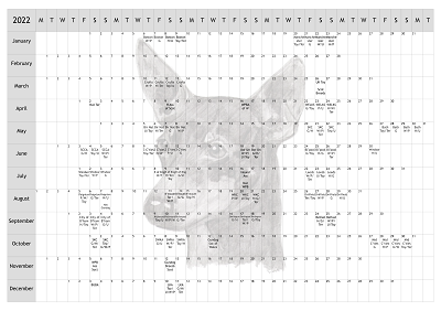 English Toy Terrier ETT Dog Show 2022 Year Planner A4