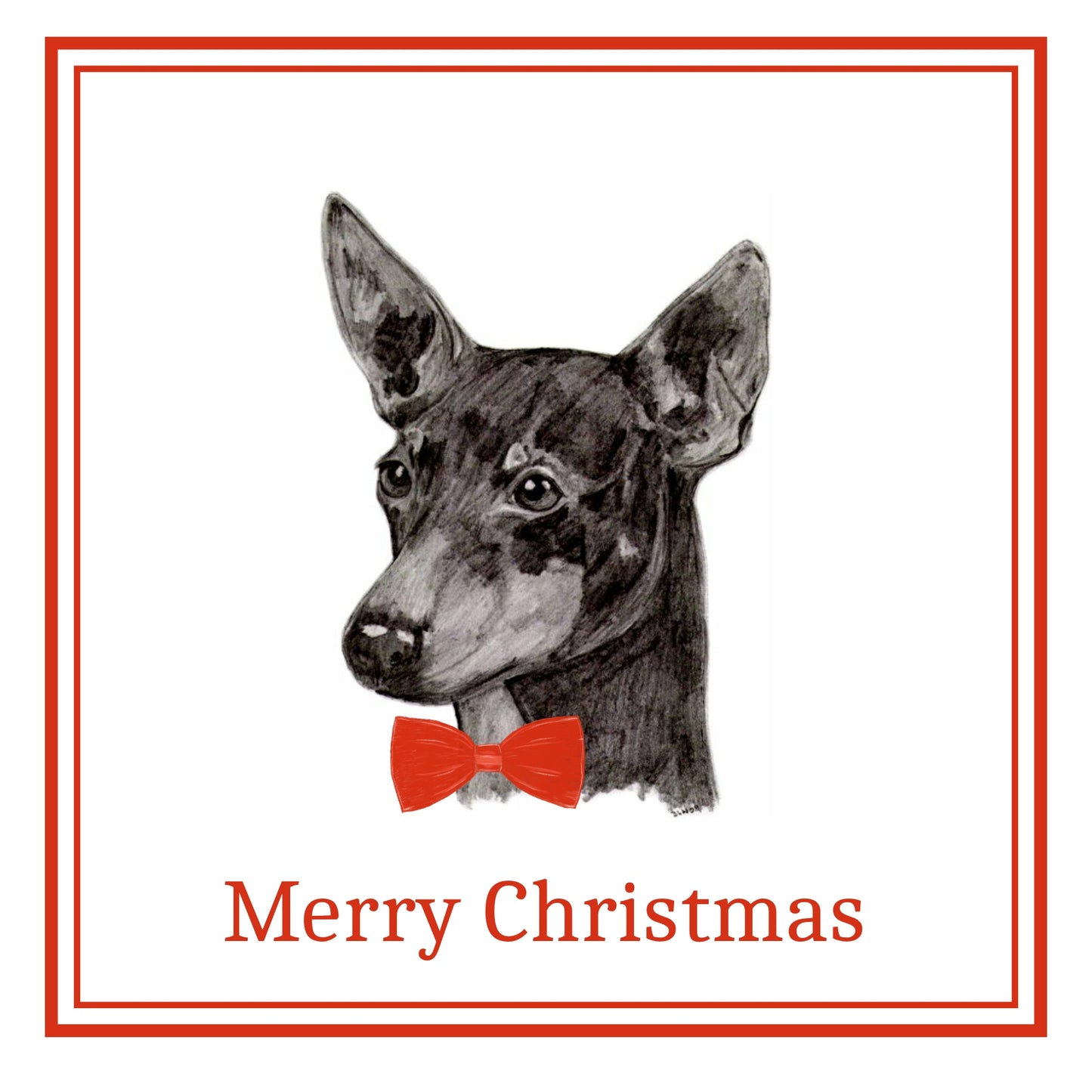 English Toy Terrier Christmas Card Choice of 3