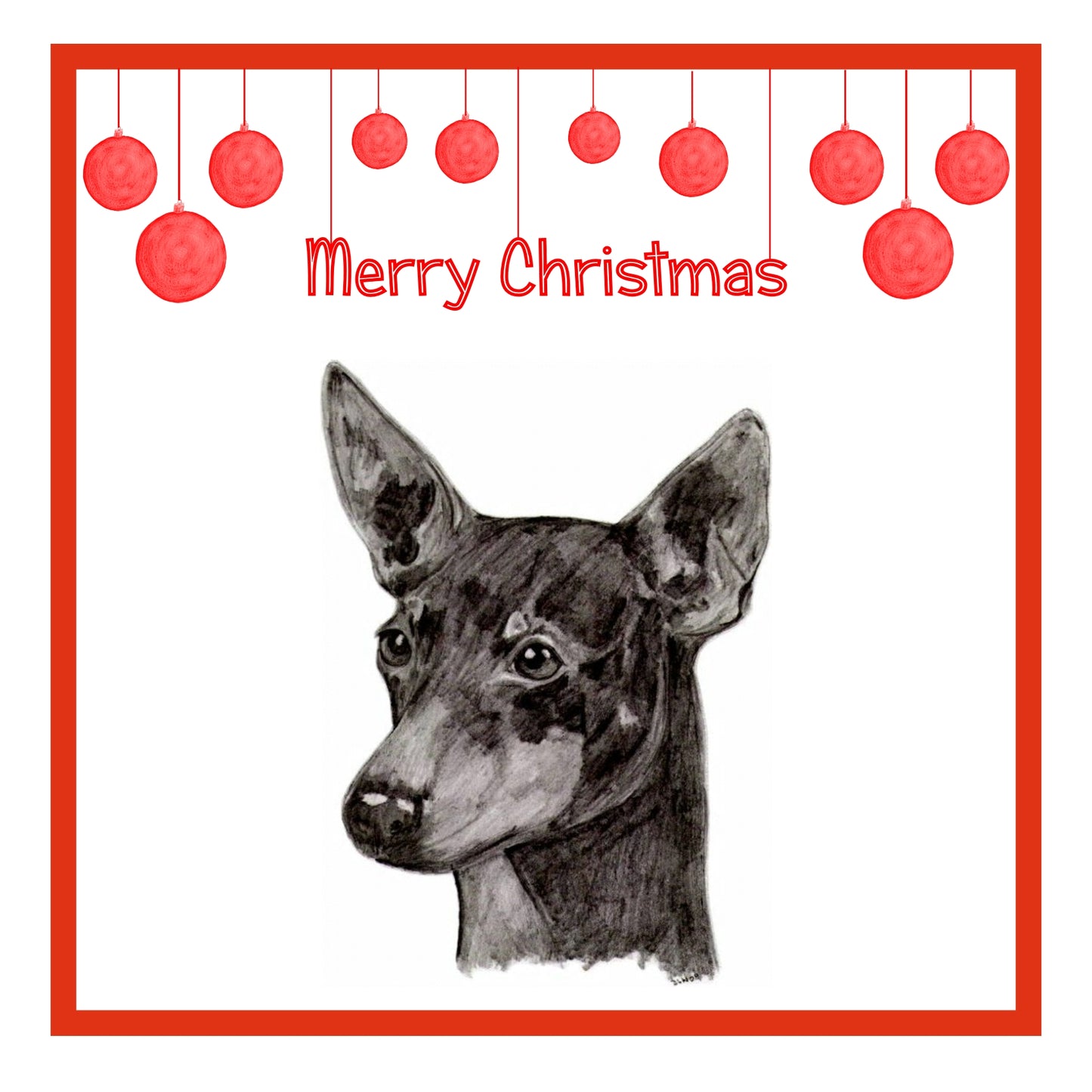 English Toy Terrier Christmas Cards Pack of 6