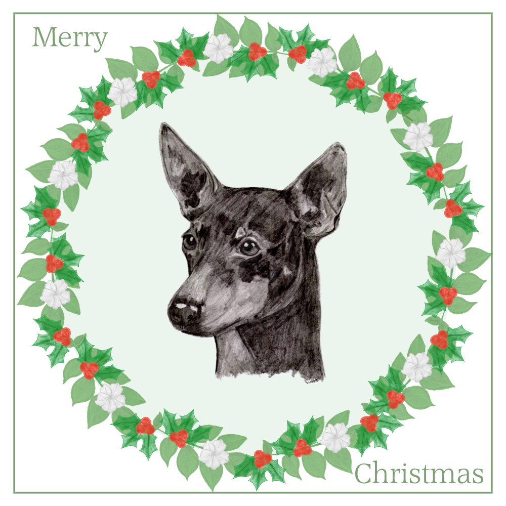 English Toy Terrier ETT Christmas Card Choice of 3 Card Designs Single or Multi Pack