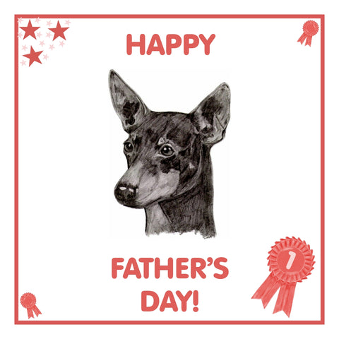 English Toy Terrier Father's Day Card PERSONALISATION AVAILABLE