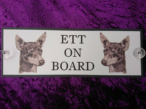 English Toy Terrier On Board Car Sign