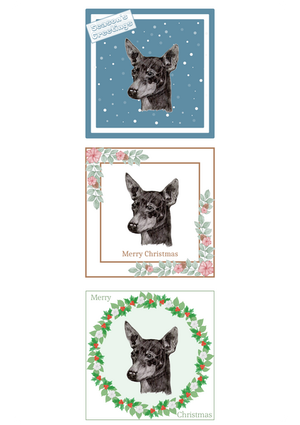 English Toy Terrier ETT Christmas Card Choice of 3 Card Designs Single or Multi Pack