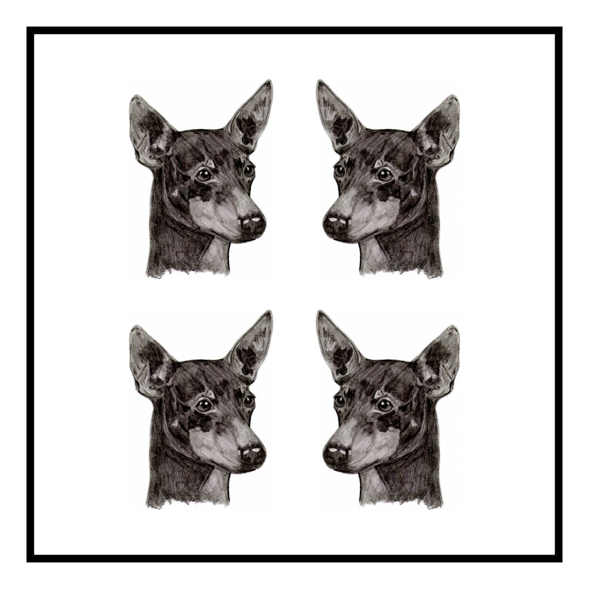English Toy Terrier Greeting Card Choice of 6 Designs BIRTHDAY, THINKING OF YOU, BLANK