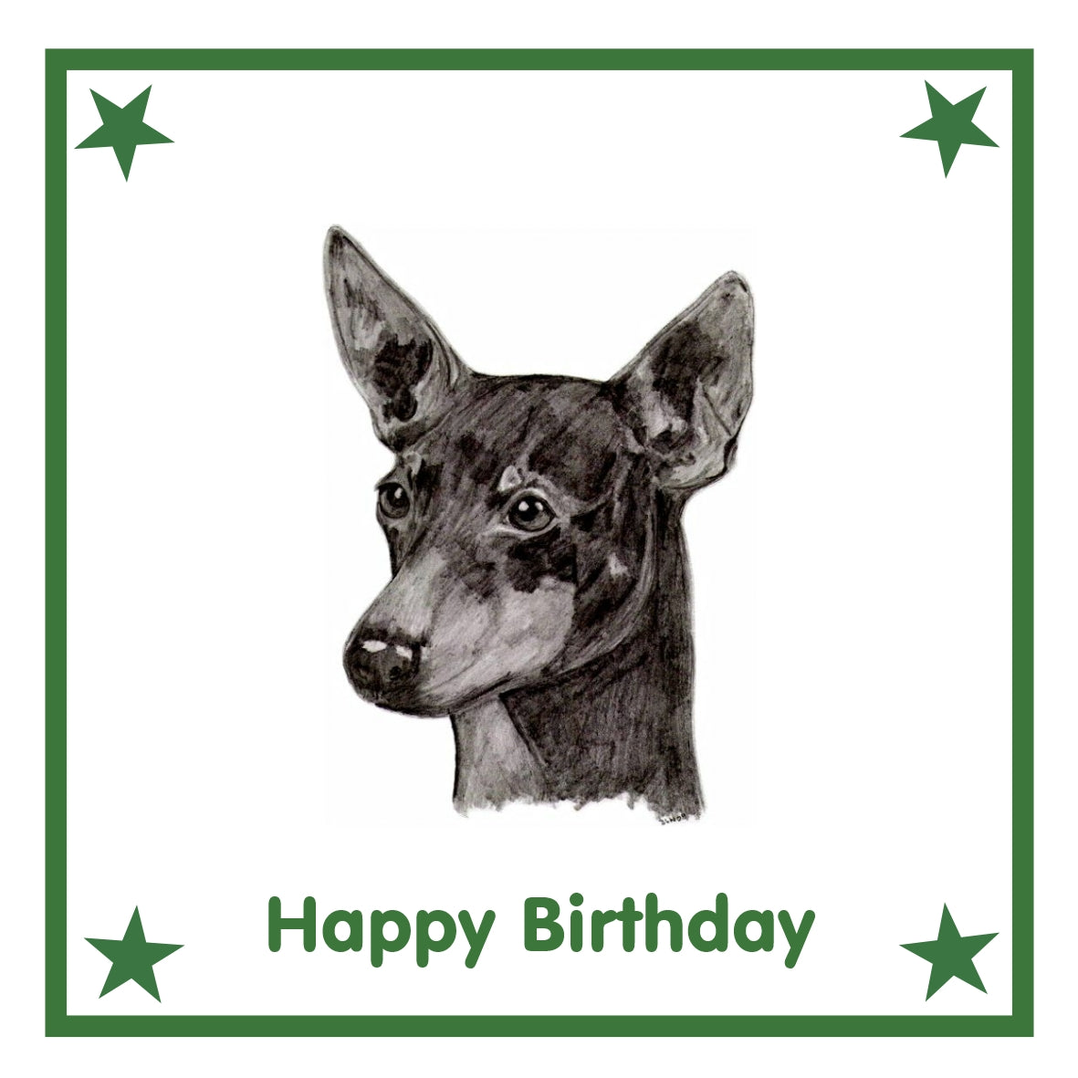 English Toy Terrier Greeting Card Choice of 6 Designs BIRTHDAY, THINKING OF YOU, BLANK