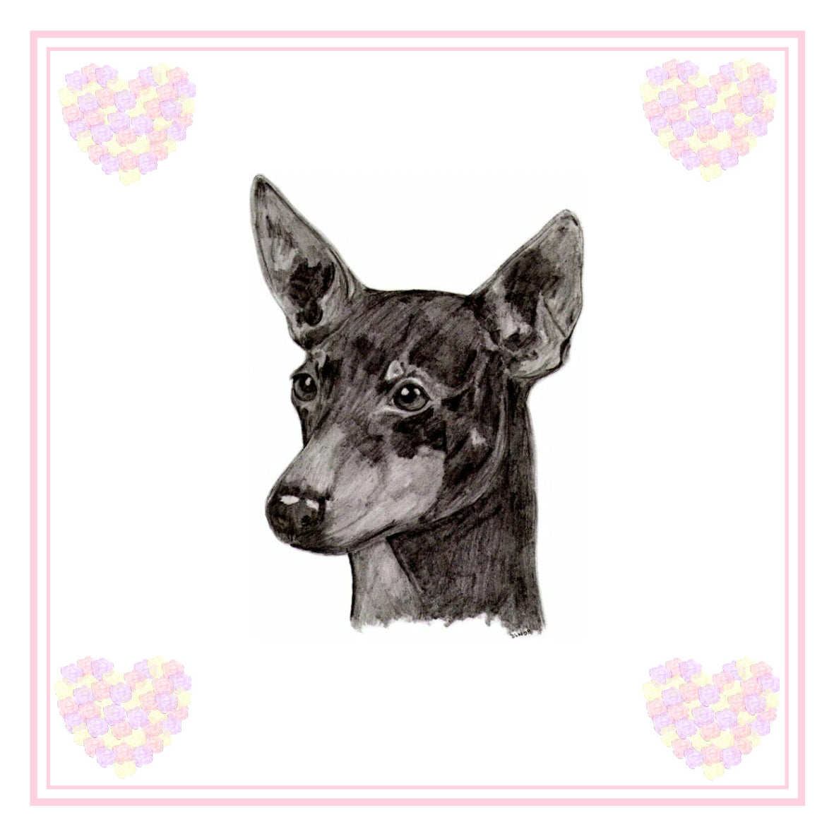 English Toy Terrier Greeting Card Choice of 6 Designs BIRTHDAY, THINKING OF YOU, BLANK