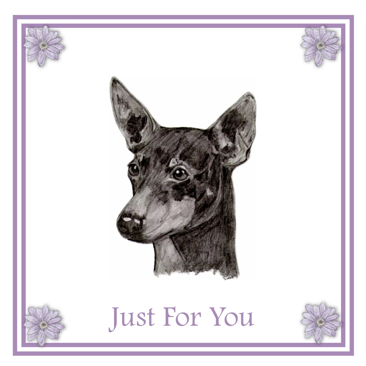English Toy Terrier Greeting Card Choice of 6 Designs BIRTHDAY, THINKING OF YOU, BLANK