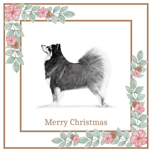 Finnish Lapphund Christmas Card Choice of 3 Card Designs Single or Multi Pack