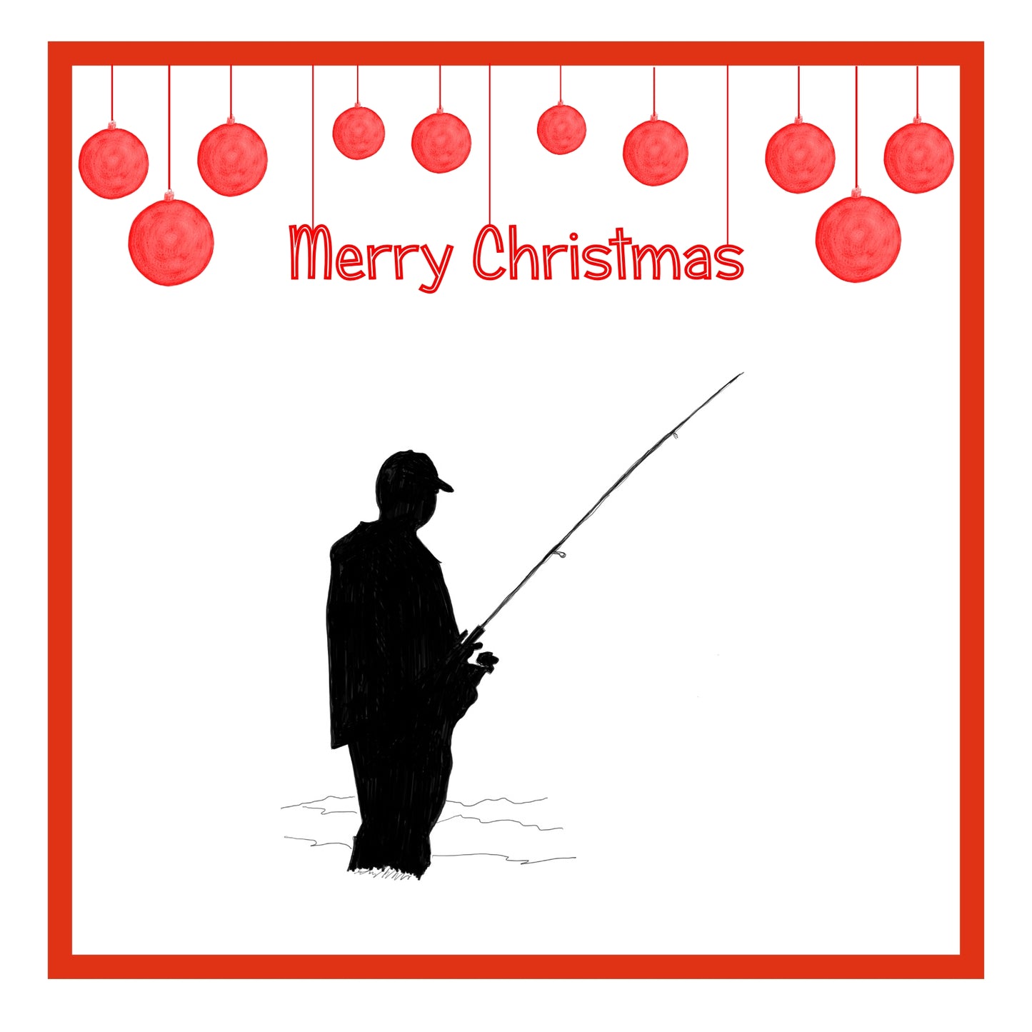 Fisherman Christmas Cards Pack of 6