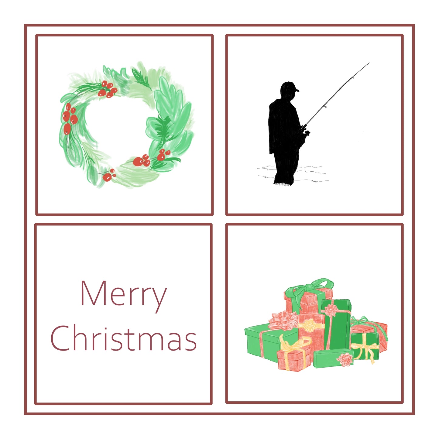 Fisherman Christmas Card Choice of 3