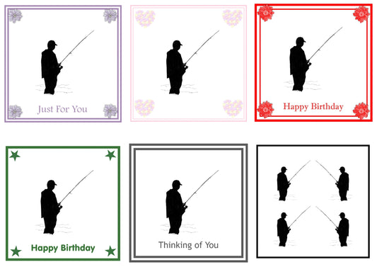 Fisherman Greeting Card Choice of 6 Designs BIRTHDAY, THINKING OF YOU, BLANK