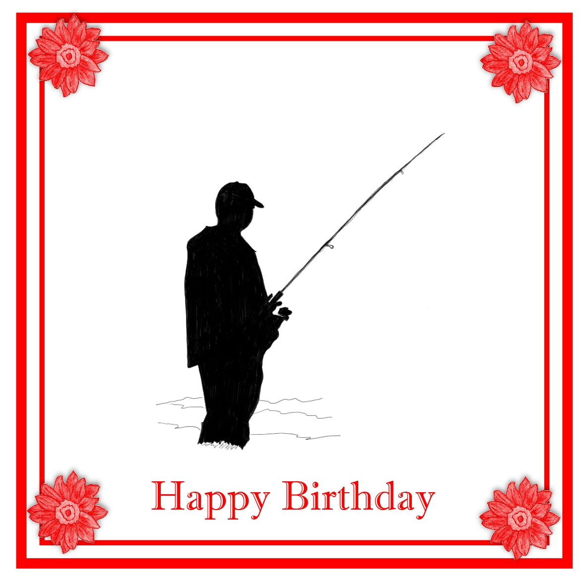 Fisherman Greeting Card Choice of 6 Designs BIRTHDAY, THINKING OF YOU, BLANK