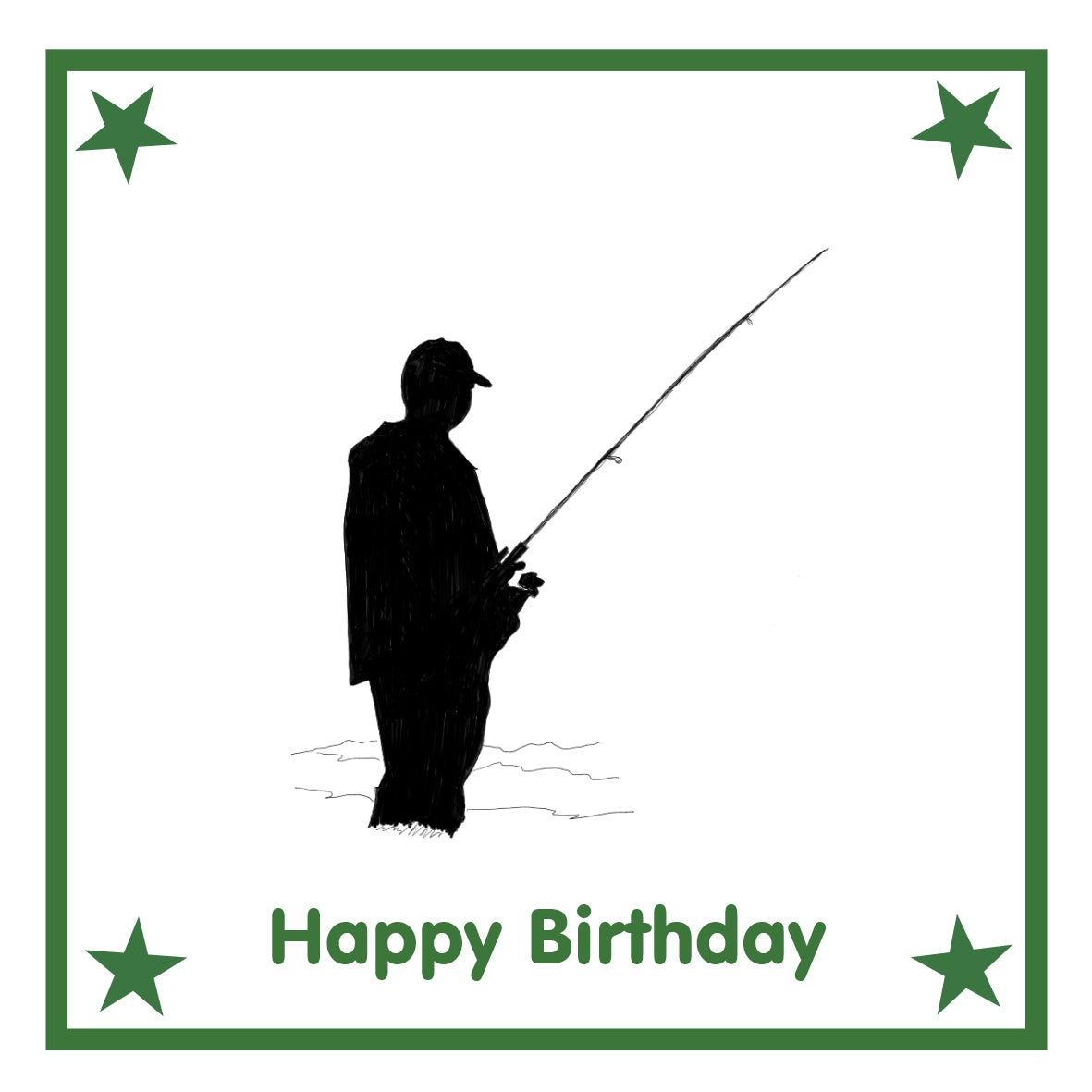 Fisherman Greeting Card Choice of 6 Designs BIRTHDAY, THINKING OF YOU, BLANK