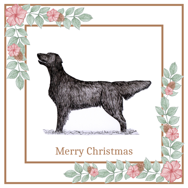 Flatcoat Retriever Christmas Card Choice of 3 Card Designs Single or Multi Pack