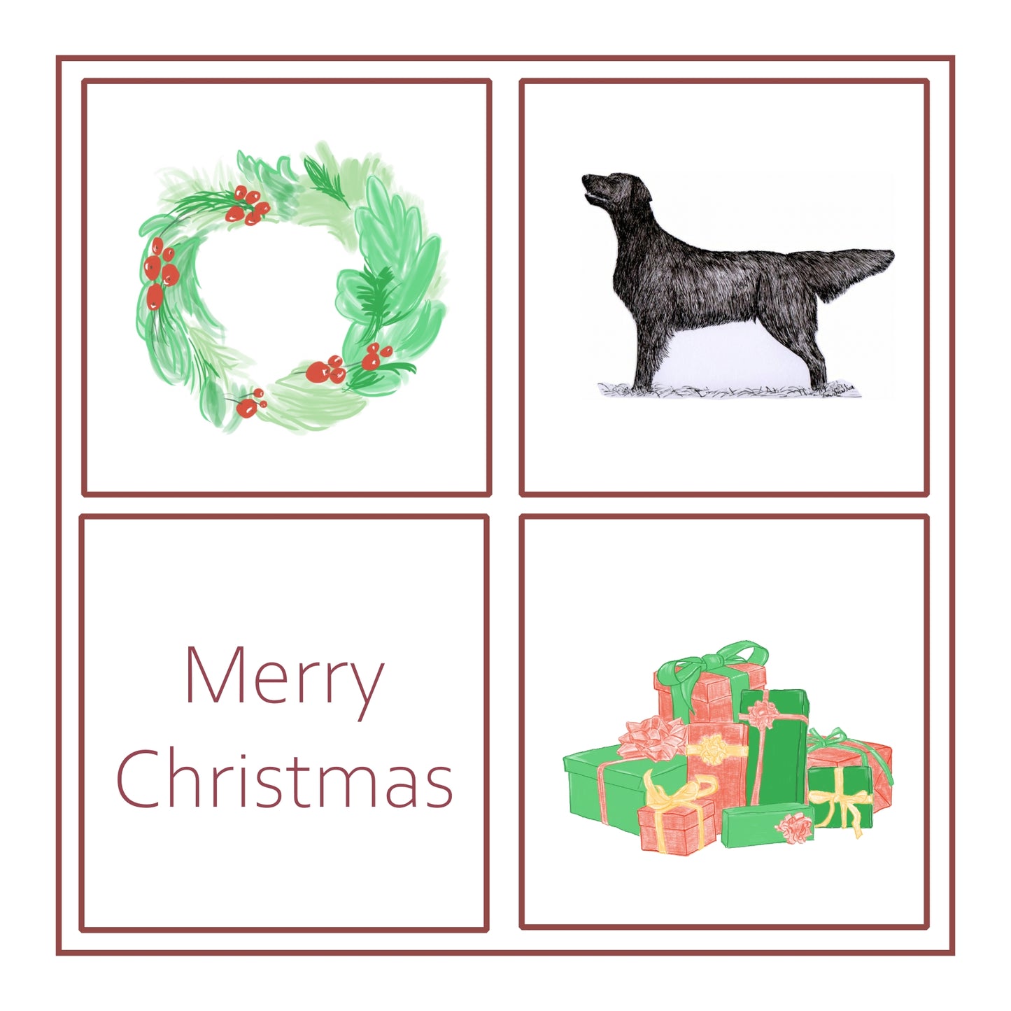 Flatcoat Retriever Christmas Card Choice of 3