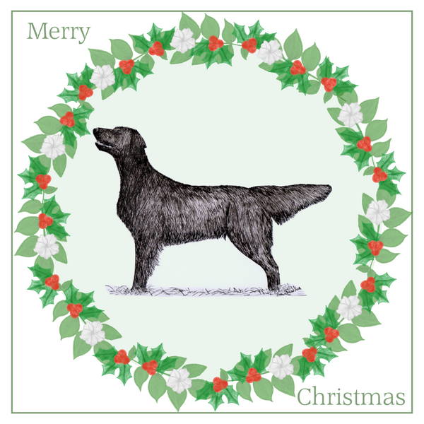 Flatcoat Retriever Christmas Card Choice of 3 Card Designs Single or Multi Pack