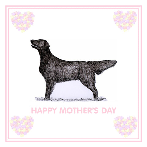 Flatcoat Retriever Mother's Day Card PERSONALISATION AVAILABLE