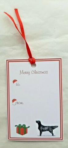 Flatcoat Retriever Christmas Gift Tags Pack of 8