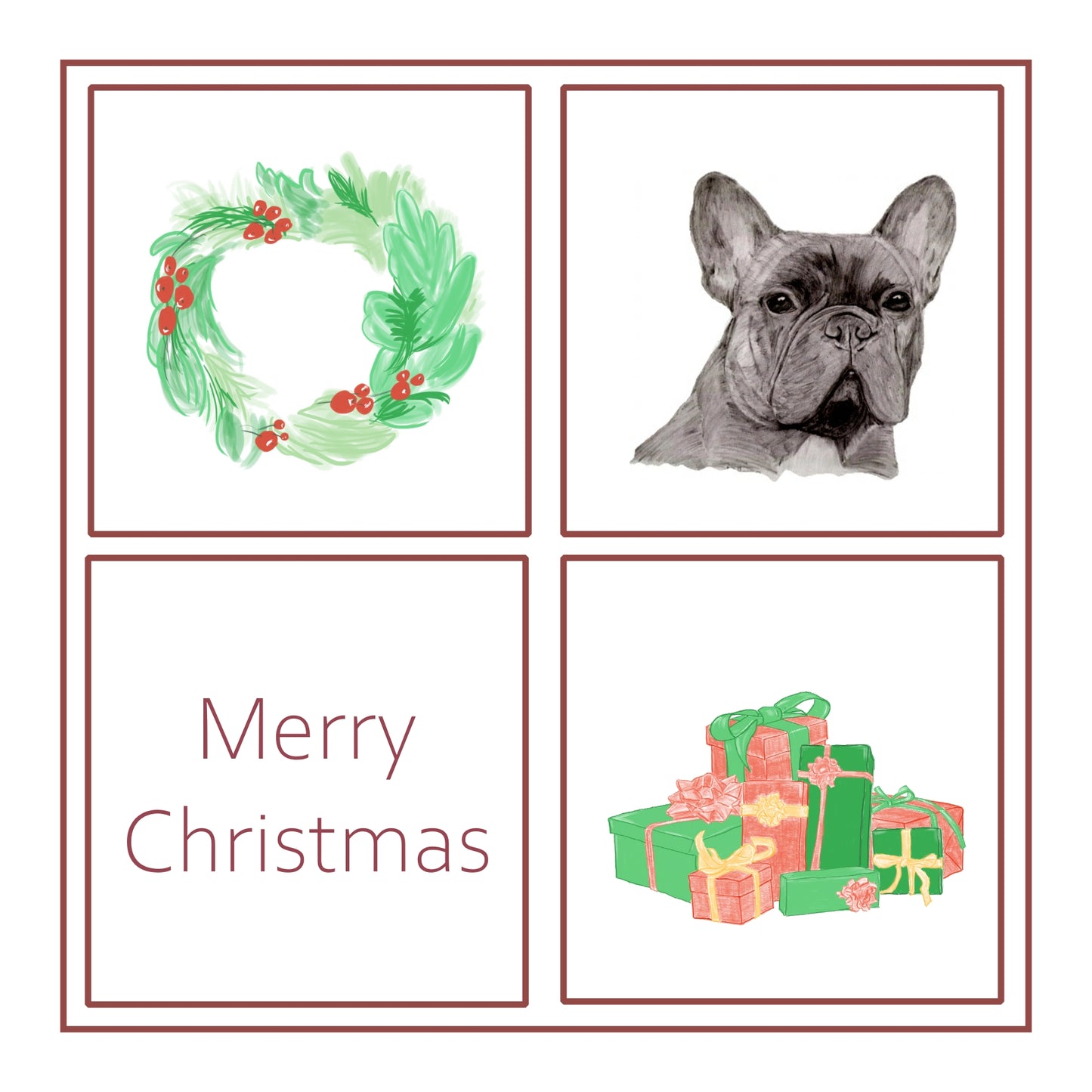 French Bulldog Christmas Card Choice of 3