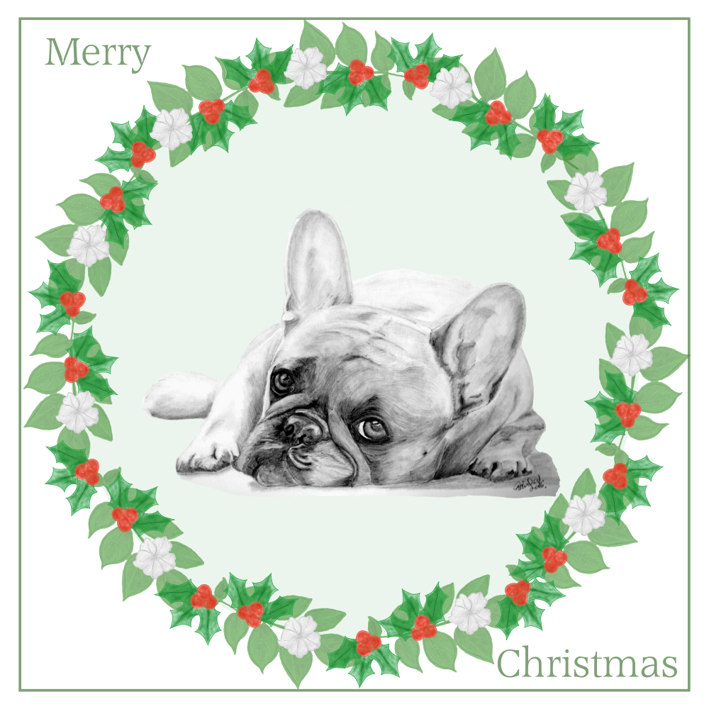 French Bulldog (B) Christmas Card Choice of 3 Card Designs Single or Multi Pack
