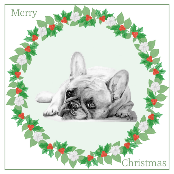 French Bulldog (B) Christmas Card Choice of 3 Card Designs Single or Multi Pack