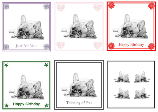 French Bulldog (B) Greeting Card Choice of 6 Designs BIRTHDAY, THINKING OF YOU, BLANK