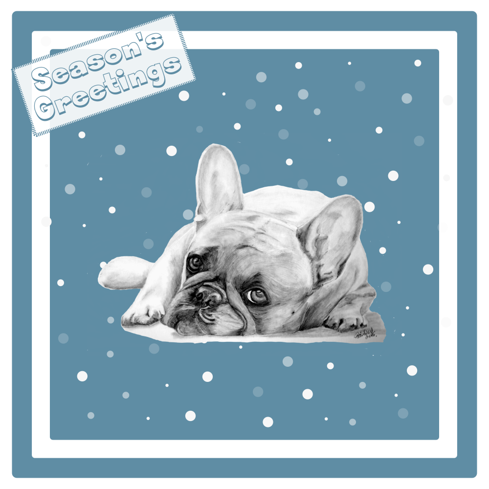 French Bulldog (B) Christmas Card Choice of 3 Card Designs Single or Multi Pack