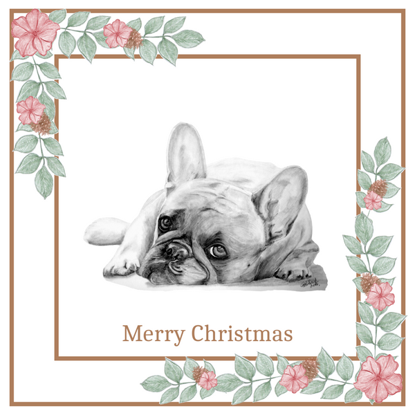 French Bulldog (B) Christmas Card Choice of 3 Card Designs Single or Multi Pack