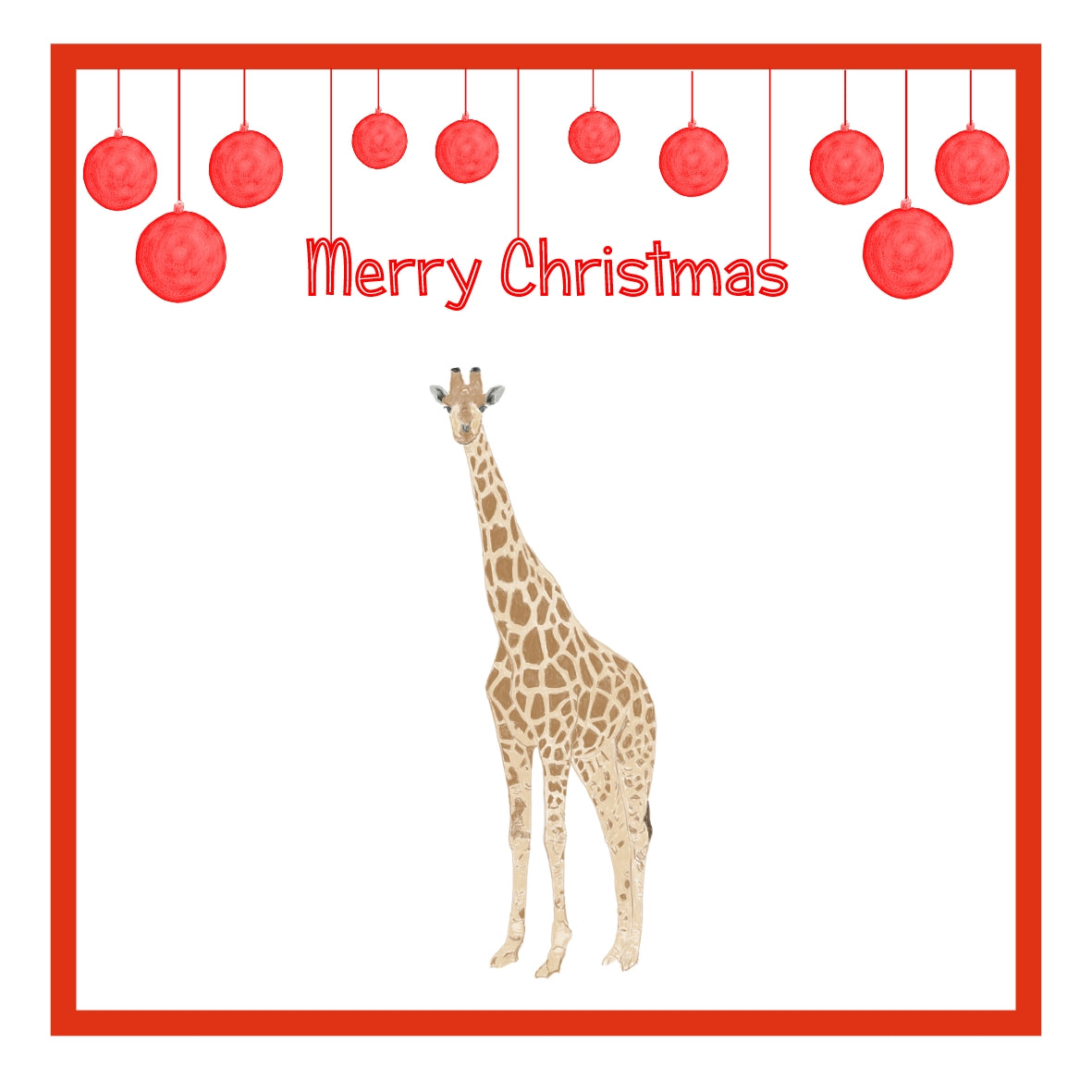 Giraffe Christmas Cards Pack of 6