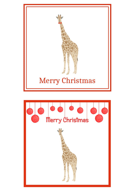 Giraffe Christmas Cards Pack of 6