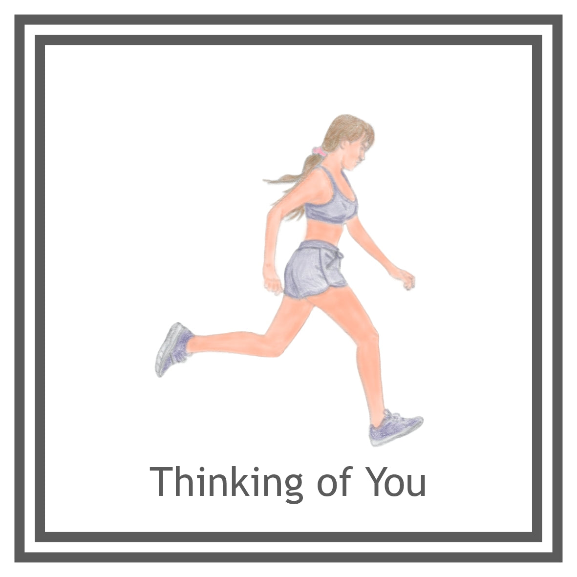 Girl Runner Greeting Card Choice of 6 Designs BIRTHDAY, THINKING OF YOU, BLANK