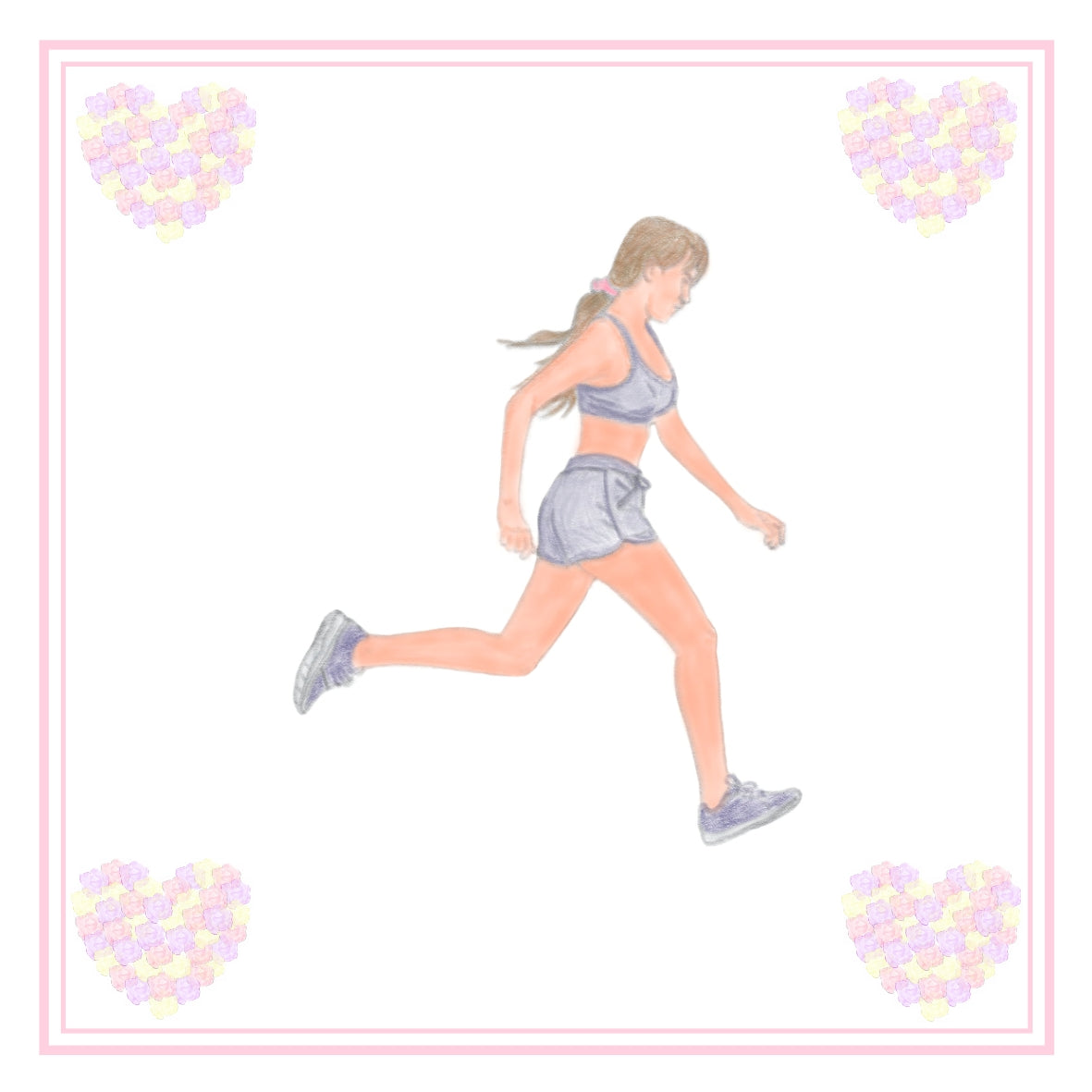 Girl Runner Greeting Card Choice of 6 Designs BIRTHDAY, THINKING OF YOU, BLANK