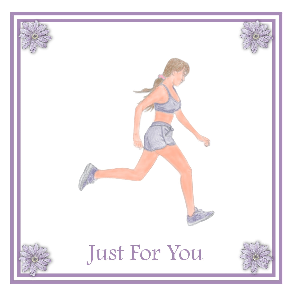 Girl Runner Greeting Card Choice of 6 Designs BIRTHDAY, THINKING OF YOU, BLANK