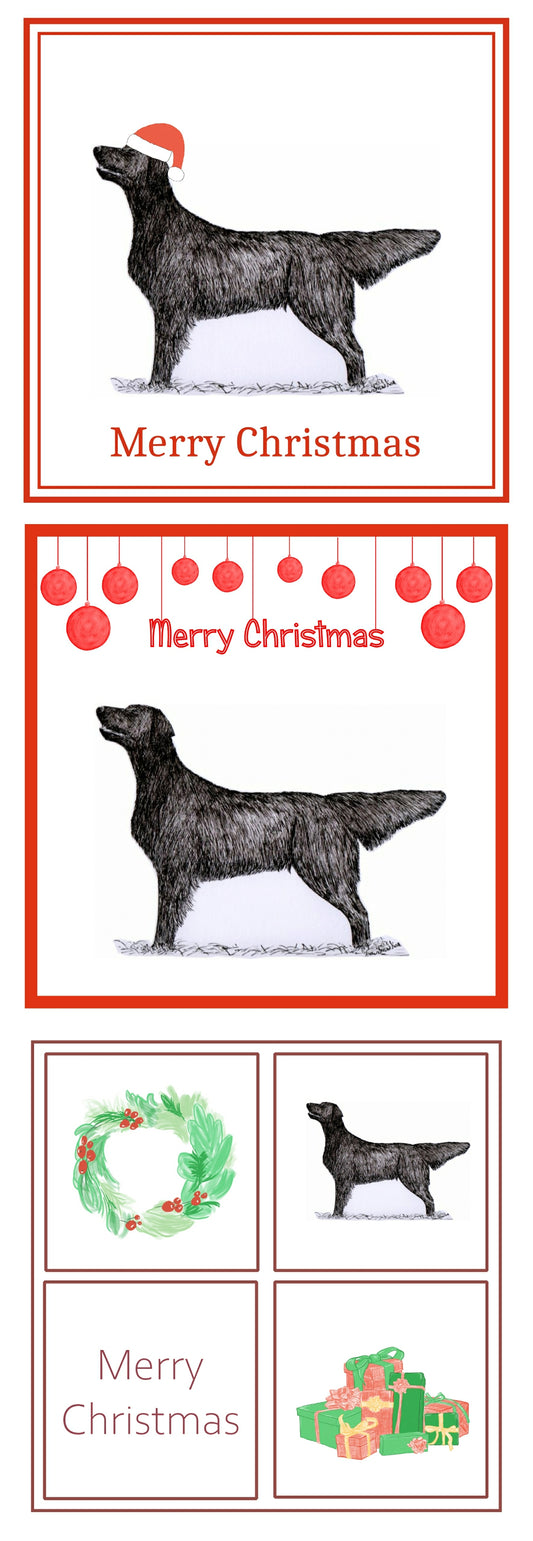 Flatcoat Retriever Christmas Card Choice of 3