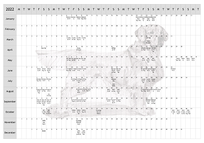 Golden Retriever Dog Show 2022 Year Planner A4