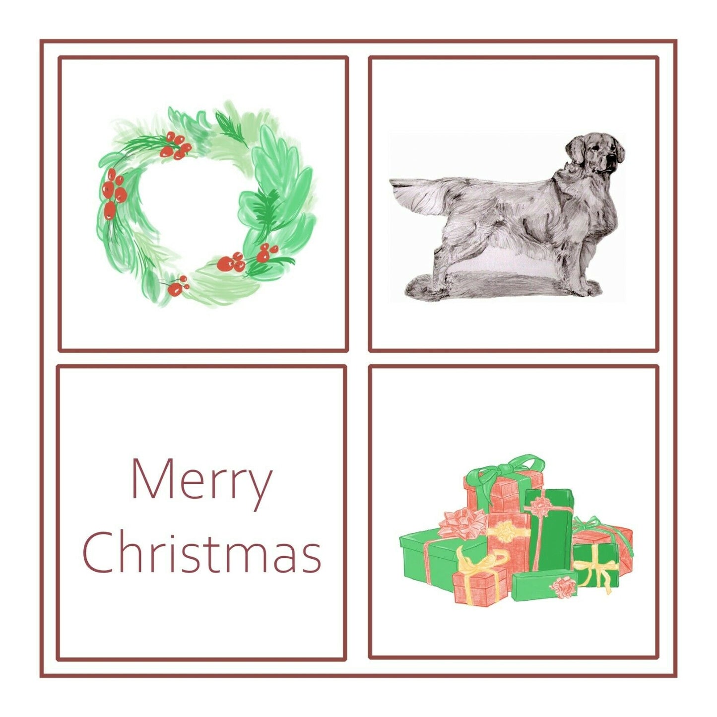 Golden Retriever Christmas Card Choice of 3