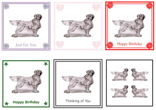 Golden Retriever Greeting Card Choice of 6 Designs BIRTHDAY, THINKING OF YOU, BLANK