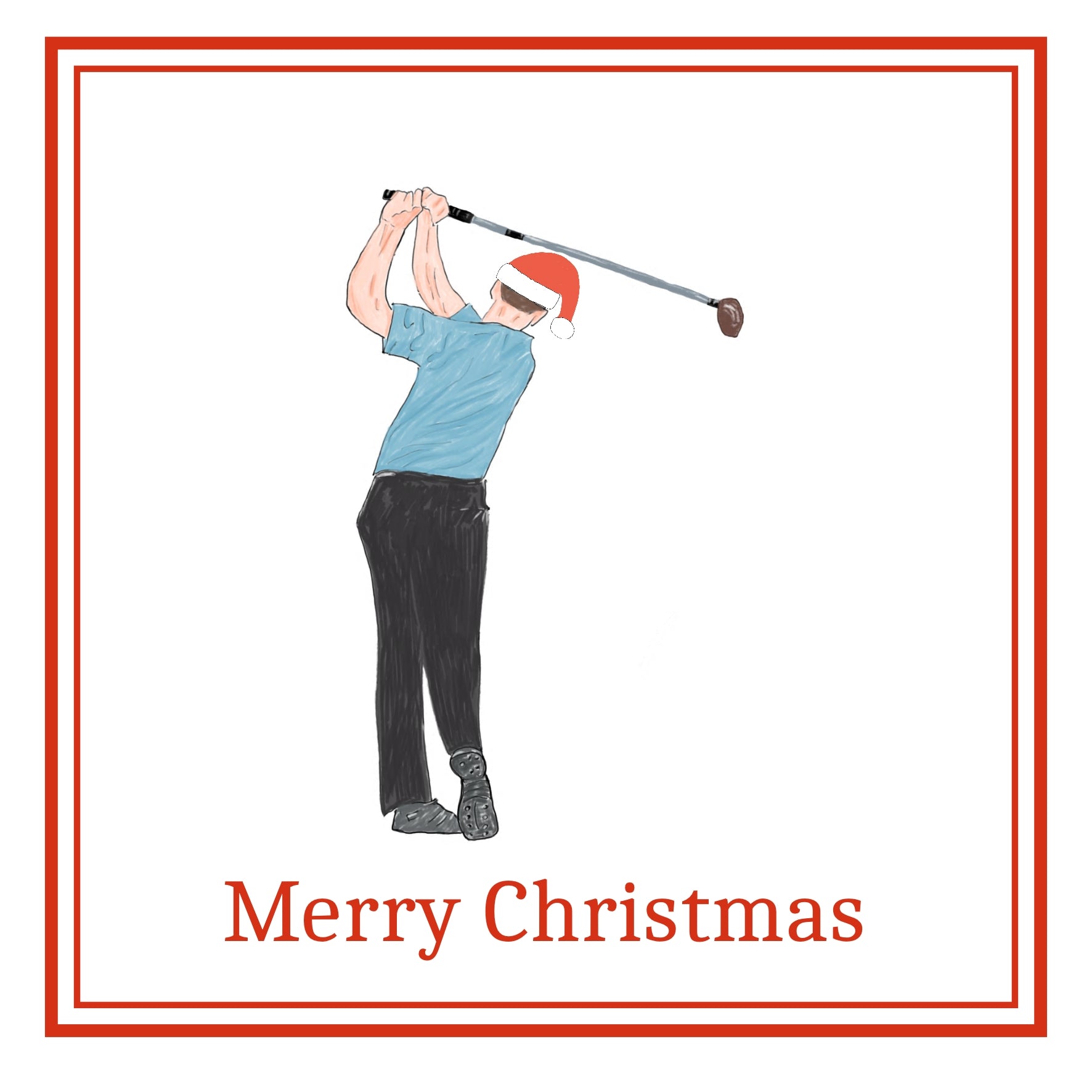 Golfer Christmas Cards Pack of 6