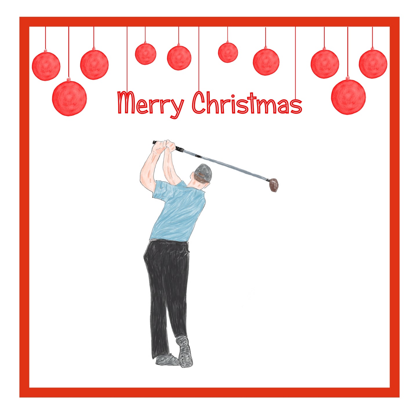 Golfer Christmas Card Choice of 3