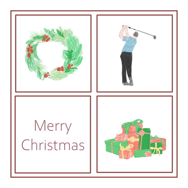 Golfer Christmas Card Choice of 3