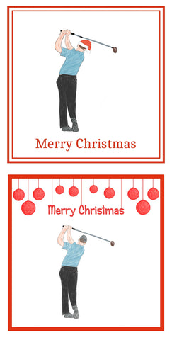 Golfer Christmas Cards Pack of 6